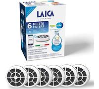 LAICA Filtros Fast Disk (6 Pack) - Filtro Instantáneo de Carbón Activo - Reduce Cloro, Pesticidas, Microplásticos y Disolventes Orgánicos - Compatible con Botellas Flow'n Go y GlaSSmart - Italia