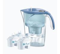 LAICA Jarra filtrante Stream Line de 2,3 l, color azul - Incluye 3 filtros Bi-Flux - Conserva las sales minerales y reduce las sustancias no deseadas - Temporizador digital - Fabricada en Italia.