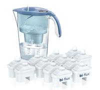 LAICA Stream Line Jarra Filtrante de Agua - 13 Filtros bi-flux, 2,3 L, Azul | Conserva sales minerales, reduce cloro, cal y metales pesados, temporizador digital, Made in Italy