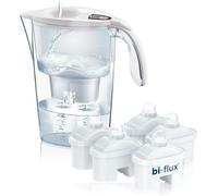 LAICA Stream Line Jarra Filtrante de Agua - 2,3L, 6 Filtros bi-flux, Blanca | Conserva las sales minerales, reduce cloro, cal y metales pesados, temporizador digital, Made in Italy