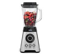 Laica XPro VB3300 - Batidora de vaso 1200 W, 6 cuchillas de acero inoxidable, con función pica hielo, 10 velocidades, jarra graduada de vidrio de 1.750 L y conector para máquina de vacío.