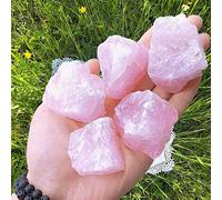 LAIDANLA Rose Quartz Natural Rough Stones Crystal Large Raw Crystals Bulk 1.5-2inch Healing Gemstones for Reiki Healing Tumbling Fountain Rocks Wire Wrapping Decoration Cabbing Lapidary 4PCS 0.5lb