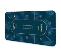 LaiEr Alfombra Tapete de Poker Gran Almohadilla de Mesa de Goma Texas Hold'em Mesa de Póquer Plegable Super Portátil Alfombrilla de Poker de Póquer Blackjack Disposición de la Mesa (180 * 90,Blue)