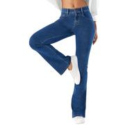 LaiEr Jeans de Yoga elásticos de Cintura Alta para Mujeres,Levantar la hendura y Ajustar el Cuerpo diseño de Cremallera para el, Pantalones Deportivos Ligeros Suaves y cómodos.(Azul Medio S)