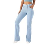 LaiEr Jeans de Yoga elásticos de Cintura Alta para Mujeres,Levantar la hendura y Ajustar el Cuerpo diseño de Cremallera para el, Pantalones Deportivos Ligeros Suaves y cómodos.(Azul Claro S)