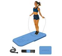 LaiEr Juego de alfombrillas de cuerda para dos piezas de protección contra las rodillas absorción de impactos tapete de ejercicio físico antideslizante para el gimnasio en casa