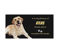 LAIFU Marcador de Tumba Personalizado con Foto Piedra Conmemorativa para Mascotas Piedra de Granito Negro,Regalos para Alguien Que perdió a un ser Querido