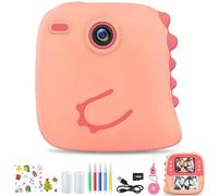 LAIHKUN Camara Fotos Infantil Instantanea, Cámara Instantánea Niños 1080P conTarjeta de 32 GB, Papel de Impresora*2 y Pegatinas, Regali di Natale per Bambini e Bambine dai 3 ai 12 Anni (Rosa)