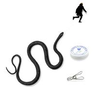 Laiiqi Broma de serpiente con clip de cuerda, serpiente de golf con clip de serpiente falsa de goma con cuerda de serpiente en una broma, broma de serpiente falsa para perseguir personas y burlarse de