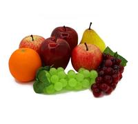 Laiiqi Fruta Falsa Artificial, 8 Piezas centros Mesa Frutas sintéticas, Mesa Comedor Decorativa Juego Frutas realistas Que Contiene Manzana Falsa, UVA, Naranja, Pera decoración Cocina casera