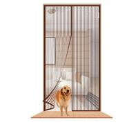 LAIJIANG Mosquitero De Puerta, Malla Resistente Con Imanes 4cm Más Anchos, Auto-Cerrante, Mantiene Fuera Los Insectos, Aire Fresco, Adecuado Para Niños & Mascotas(Brown T,85x210cm)