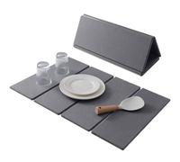 LAIKAIEU Alfombrilla Escurreplatos De Piedra De Cocina, Alfombra Plegable Súper Absorbente, Alfombrilla De Diatomita Seca Rápida, Guardia Reutilizable para Cocina, Baño (Gris,58 * 39 * 0.9cm)