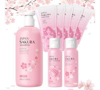 LAIKOU Champú Sakura 400ml, Champú Muy Hidratante Mujer, Anti-Caída y Anti Rotura, Para Pelo Débil y Seco, Bain Nutri-Fortifiant