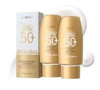 LAIKOU Crema Solar SPF 50, 2 Piezas de 50ml, Hidratante, Resistente al Agua, Protección UVA/UVB para Todo Tipo de Piel (Gold)