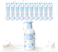 LAIKOU Milk Loción Corporal Hidratante 200g, Crema Reafirmante Corporal, para Cuerpo, Rostro y Manos, Revitaliza e Hidrata la Piel, Refresca y Alivia, Incluye 10x 3g de Crema de Manos