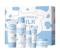 LAIKOU Set Regalo Cuidado de la Piel Mujer, Set de Limpiador Facial e Hidratante, 5 pcs Set de Limpiador Facial e Hidratante, con Limpiadora Facial Tónico Crema para Ojos Suero y Crema Facial (B)