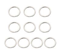 Laikoutd 10 Piezas De Llavero Acero Inoxidable con Forma Círculo Llavero Metal Anillos Tóricos Bifurcados para Hogar Accesorios Oficina Círculo con Llave Acero Inoxidable