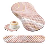 Laikoutd 3 Piezas Almohadilla Ratón Muñeca Espuma Ergonómica Memoria para Teclado Ratón Teclado Soporte Cómodo para Escuela En Casa Use Escuela Fatiga para Uso