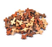 Laikoutd 50 Piezas De Colgante Cruz Madera Natural Adorno Espaciador Geométrico para Joyería Fabricación Pulseras Accesorio Bricolaje Hecho A Mano Utensilio Iglesia Madera Sagrada Regalo