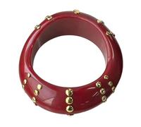 Laikoutd Brazalete de resina moderno, cadena para la muñeca, acento geométrico y tachuelas, pulsera ancha para apariencia moderna en, cadena de mano