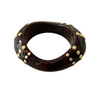 Laikoutd Brazalete de resina moderno, cadena para la muñeca, acento geométrico y tachuelas, pulsera ancha para apariencia moderna en, cadena de mano