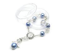 Laikoutd Cadena De Dedo Perlas Católicas Rosario Pulsera Rosarios Bautismo Dedo para Bautismo Favor Bautizo Pulsera Rosario para Hombres Mujeres Pulseras Perlas Blancas