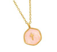 Laikoutd Colgante de cruces de goteo esmaltado a mano moderno, aleación ligera para uso diario, revestimiento colorido, collar con revestimiento