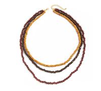 Laikoutd Collar de cuentas de madera apilable inspirado con longitud flexible para detalles artesanales estéticos occidentales para singularidad Collar de cuentas de madera de varias