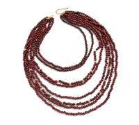 Laikoutd Collar de cuentas de madera apilable inspirado con longitud flexible para detalles artesanales estéticos occidentales para singularidad Collar de cuentas de madera de varias