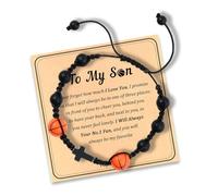 Laikoutd Crucifijo De Madera Hecho A Mano para Hombre Cordón Trenzado Cuentas Natural Cordón Tejido Negro Joyería Informal Deportiva Crucifijo Hecho A Mano Pulsera Fitness