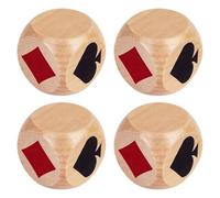 Laikoutd De 4 Piezas de Dados de póquer de Madera de Calidad, tamaño de 4cm en Botella, Juego de Juegos con Doble Marca para Jugar a la colección