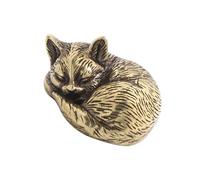 Laikoutd Decorative Brass Cats Figure Miniature Metal Statue For Antique Lovers and Art Collectors Car Interior Decoration Home Decoration Cats Figure