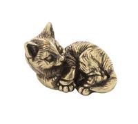 Laikoutd Decorative Brass Cats Figure Miniature Metal Statue For Antique Lovers and Art Collectors Car Interior Decoration Home Decoration Cats Figure