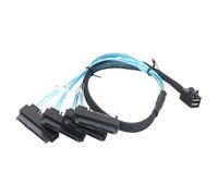 Laikoutd Disco Duro Industrial SFF-8643 a Conector de Cable SFF8482 de 4 Canales de 29 Pines con Cable de Transferencia de Datos del Controlador del Conector de alimentación de 15 Pines