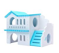 Laikoutd Hámster De Madera Deluxe Villa Pisos Vida Natural Escondite Cabaña Juguete Juguete para Masticar Animales Pequeños Jaula Hámster Casas Y Hábitats Animales Pequeños