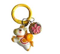 Laikoutd Llavero de caballo pequeño y divertido con campanas que suenan, se fija a llaves o bolsos, llaveros elegantes, vibrantes y resistentes, colgante de aro para llaves