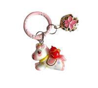Laikoutd Llavero de caballo pequeño y divertido con campanas que suenan, se fija a llaves o bolsos, llaveros elegantes, vibrantes y resistentes, colgante de aro para llaves