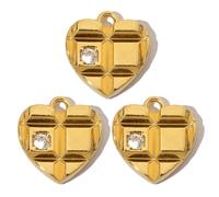 Laikoutd Paquete De 3 Elegantes Colgantes Corazón Francés Dije Corazón Francés Adecuado para La Elaboración Collares Y Pulseras Creación Joyas Acero