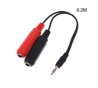 Laikoutd Plug Masculino 3.5 Mm A Doble Adaptador Gato Femenino 6.35 Mm Y Cable Divisor 1/8 "TRS-M A Doble 1/4" TS-F 3.5SP M-2x6.35SP Wier