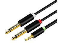 Laikoutd Premium 1/8 To 1/4 Stereo Cable 3.5mm To Double 6.35mm Featuring Antinoise and AntiInterference Design Noise Reductions Audios