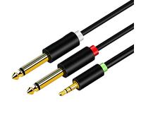 Laikoutd Premium 1/8 To 1/4 Stereo Cable 3.5mm To Double 6.35mm Featuring Antinoise and AntiInterference Design Noise Reductions Audios