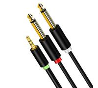Laikoutd Premium 1/8 To 1/4 Stereo Cable 3.5mm To Double 6.35mm Featuring Antinoise and AntiInterference Design Noise Reductions Audios