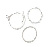 Laikoutd Pulsera con Colgante De Perlas Imitación Y Lazo Cadena Ajustable Elegante Regalo para Ella Joyería Perlas Imitación