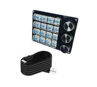 Laikoutd Teclado macro portátil de 16 teclas con diales programables para controles avanzados de juegos y teclados de gestión multimedia