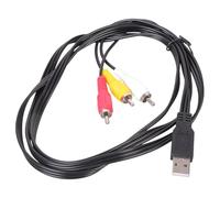 Laikoutd USB Macho A 3RCA Macho Compuesto Cable Durabilidad PVC para Sistemas De Cine En Casa Y Receptores AV