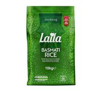 Laila Arroz Basmati de 10 kg, arroz aromático estilo Basmati, 10 kg de arroz basmati de grano largo para Biryani, Pilaf o Pulao, arroz sin gluten, arroz 100% puro de grano largo