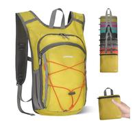 LAIMEIWEE Mochila de senderismo pequeña de 13 L para mujeres y hombres, mochila ligera y plegable, mochila plegable para viajes, camping (amarillo)