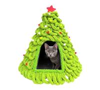 Laimejia Cama para Gatos | Refugio de Punto Suave con diseño de árbol, Camas con temática navideña, para Cachorros, Animales pequeños, para Interiores y Exteriores, hogar, Dormir en Invierno