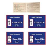 Laimejia Mahjong Cards 2026, 4 tarjetas Mah Jongg de impresión grande, tarjeta Mahjong 2026 oficial, juego de tarjetas Mahjong con impresión clara portátil, guía de reglas fácil de leer adecuada para