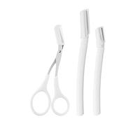Laimoere - Tijeras de afeitar para cejas para depilación facial y recortadoras para cejas de pelo de melocotón y pelo de pelusa multipropósito para el cuidado facial